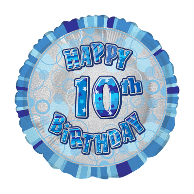 45cm Glitz Blue Foil Balloon 10