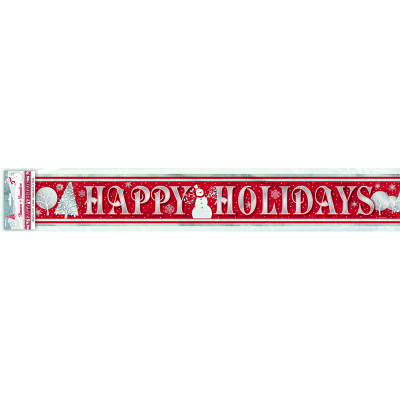 Frosted Holiday Foil Banner