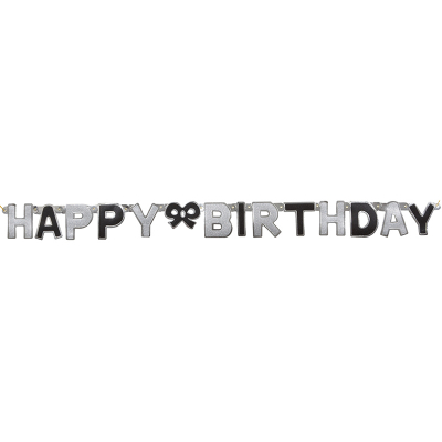 Glitz Birthday Black Jointed Banner