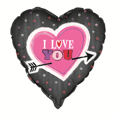 45cm I Love You Arrow Foil Balloon