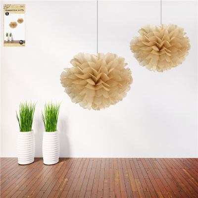 40cm Natural Decorative Puff 2PK