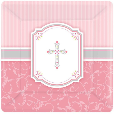 Blessings Pink 17cm Square Plate 8PK