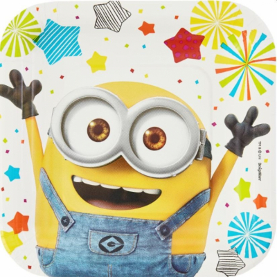 Despicable Me 17cm Square Plates 8PK