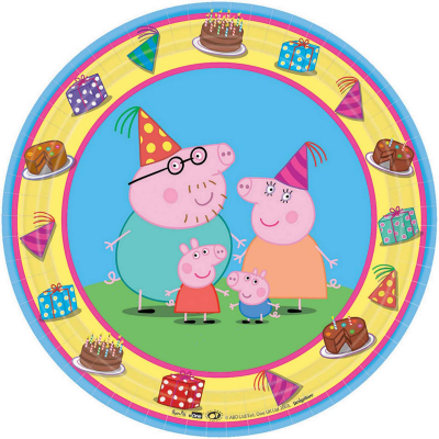 Peppa Pig 17cm Round Plates 8PK