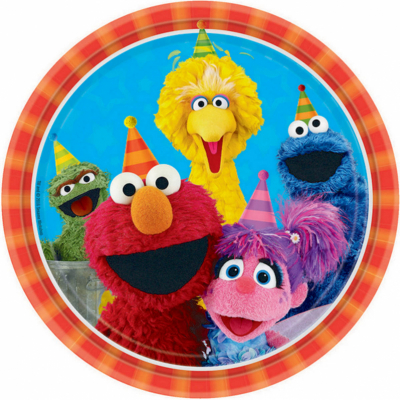 Sesame Street 23cm Round Plates 8PK