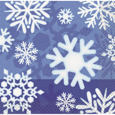 Snowflake Beverage Napkins 16PK