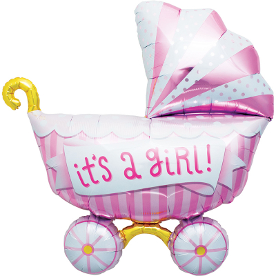 102cm It's A Girl Buggy Foil Balloon