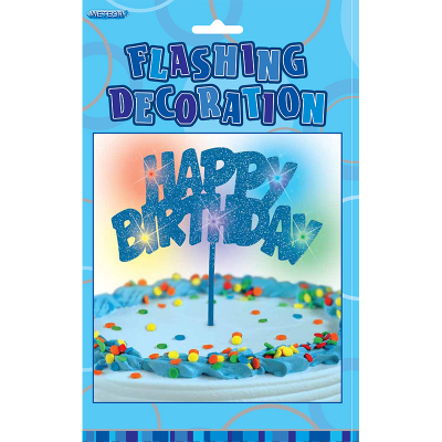 Glitz Birthday Blue Flashing