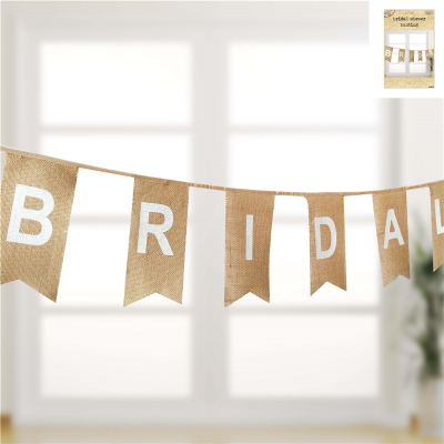 Bridal Shower Bunting Hessian 12PK