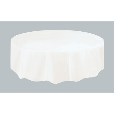 Round Plastic Tablecover White