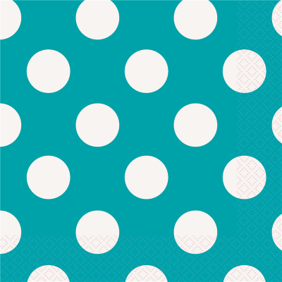 Polka Dots Luncheon Napkins Caribbean Teal 16PK