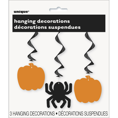 Hanging Swirls Spider Pumpkin 3PK