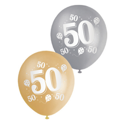 30cm Helium Quality Latex Balloon 50TH 10PK