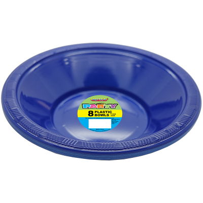 Plastic Bowls 18cm Navy Blue 8PK