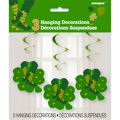 St Patrick's Day Jig Swirl Decorations 3PK