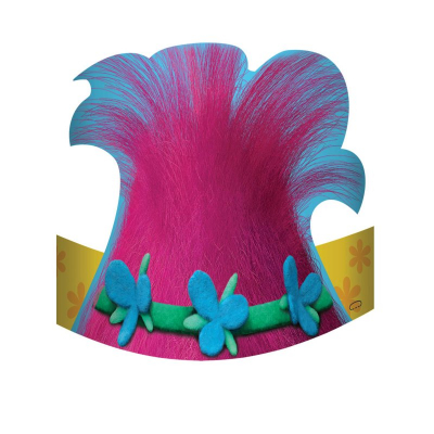 Trolls Die Cut Cardboard Hats 8PK