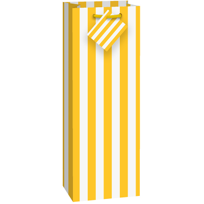 Stripes Yellow Wine Bag