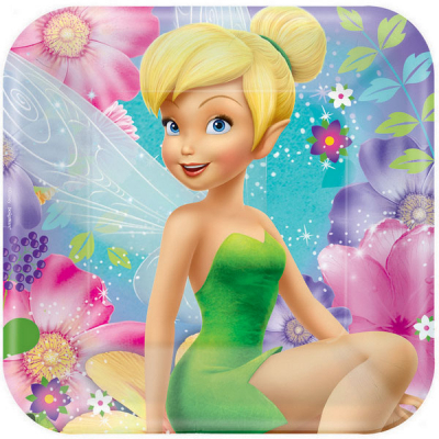 Tinker Bell Best Friend Fairies 23cm Square Plates 8PK