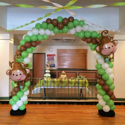 Continuous Curve Balloon Arch ( with Large Foil Balloon )