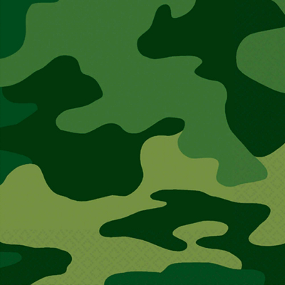 Camouflage Beverage Napkins 16PK
