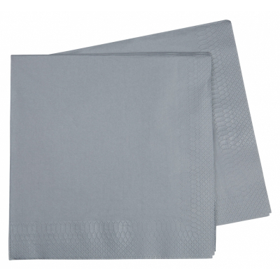 Five Star Dinner Napkin 40cm Metallic Silver 40PK