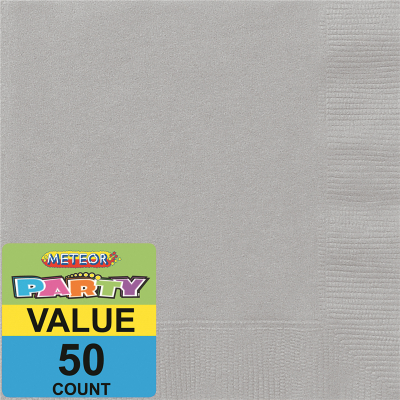 Beverage Napkins Silver 50PK