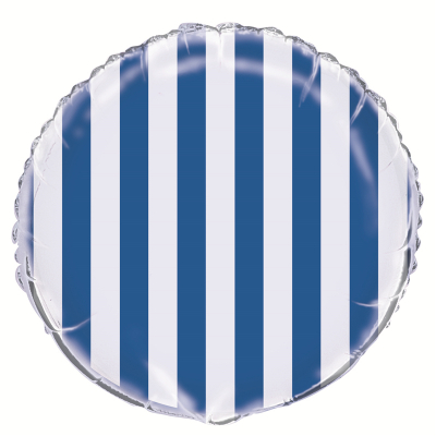 Stripes Royal Blue Foil Balloon