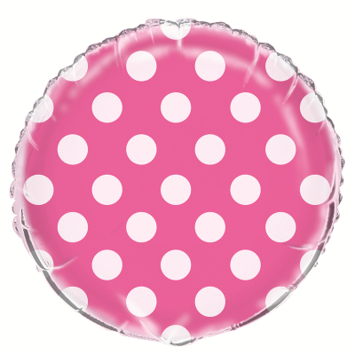 Polka Dots Hot Pink Foil Balloon