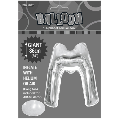 86cm 34 Inch Gaint Alphabet Foil Balloon Silver M