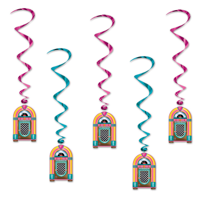 Hanging Decoration Whirls Jukeboxes 5PK