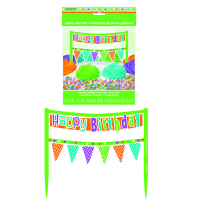 Cake Banner Citrus Dot Birthday