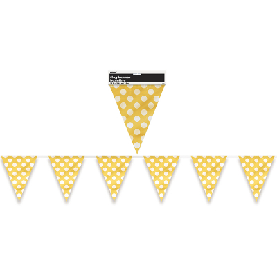 Polka Dots Flag Banner Sunflower Yellow 12PK