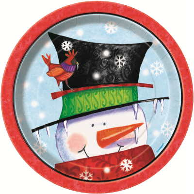 Snowman Buddies 17cm Plates 8PK