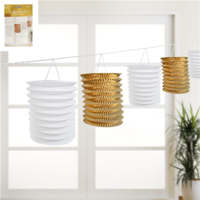 Metallic Gold Lantern Garland 5PK