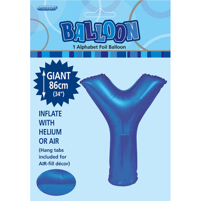 86cm 34 Inch Gaint Alphabet Foil Balloon Royal Blue Y