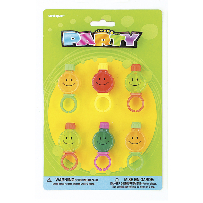 Bubble Smile Rings 6PK