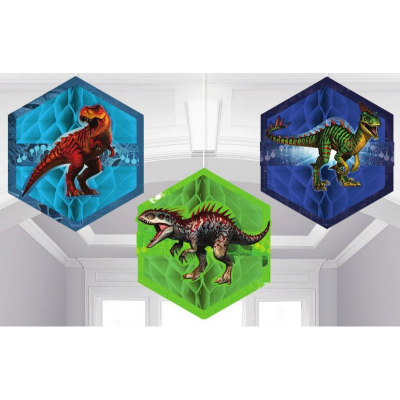 Jurassic World Honeycomb Decorations 3PK