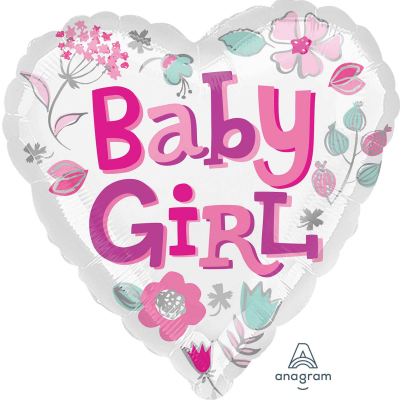 45cm Standard Foil Balloon Baby Girl Heart