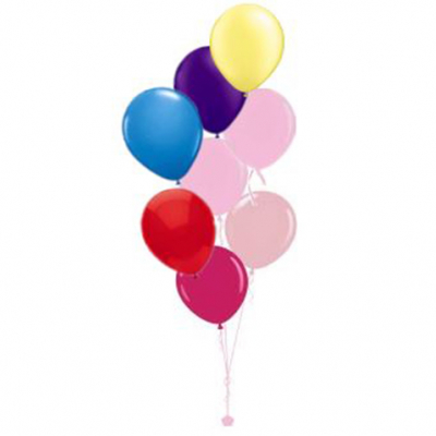 Plain Colour Helium Balloon Bouquests 8 Balloons