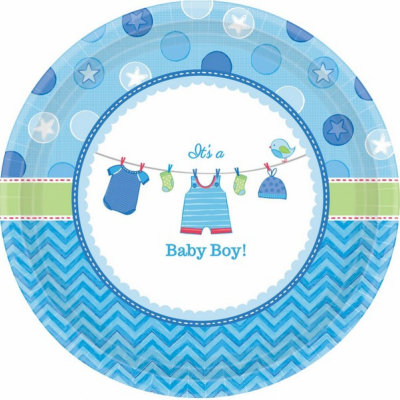 Shower with Love Boy 26cm Plates 8PK