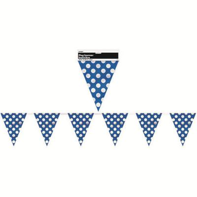 Polka Dots Flag Banner Royal Blue 12PK