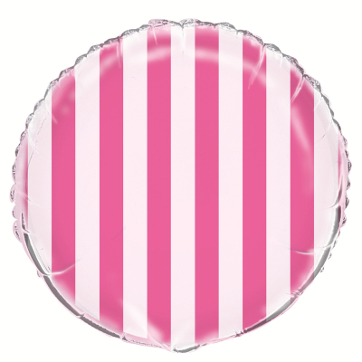 Stripes Hot Pink Foil Balloon