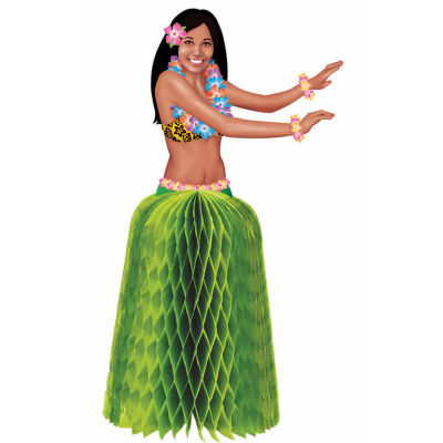 Tiki Luau Hula Girls Honeycomb Mini Centrepieces 2PK