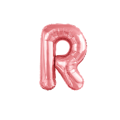 86cm 34 Inch Gaint Alphabet Letter Foil Balloon Rose Gold R Inflated with Helium