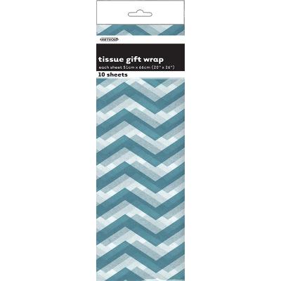 Chevron Tissue Sheet Teal 10PK