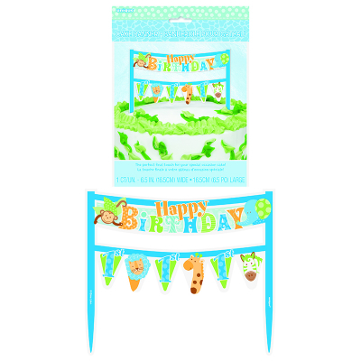 Cake Banner Blue Safari 1st Birthday