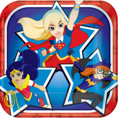 DC Superhero Girls 17cm Square Plates 8PK