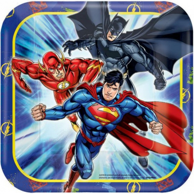 Justice League 17cm Square Plates 8PK