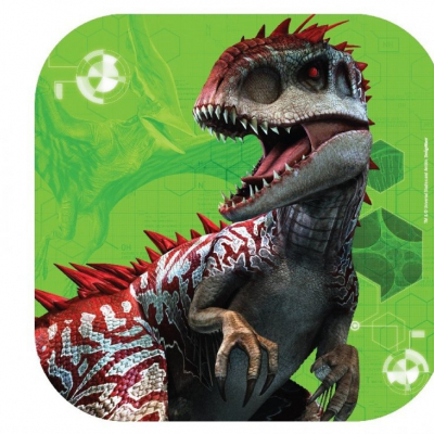 Jurassic World 17cm Square Plates 8PK