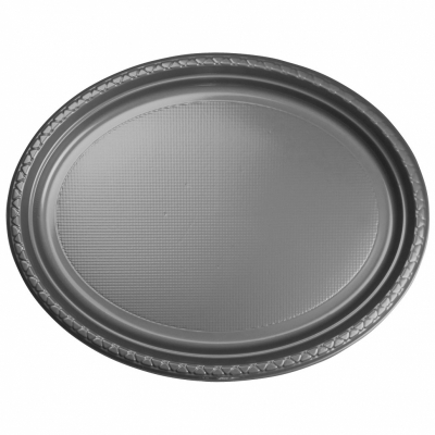 Five Star Oval Large Plate 32.9cm x 24.5cm Metallic Silver 20PK